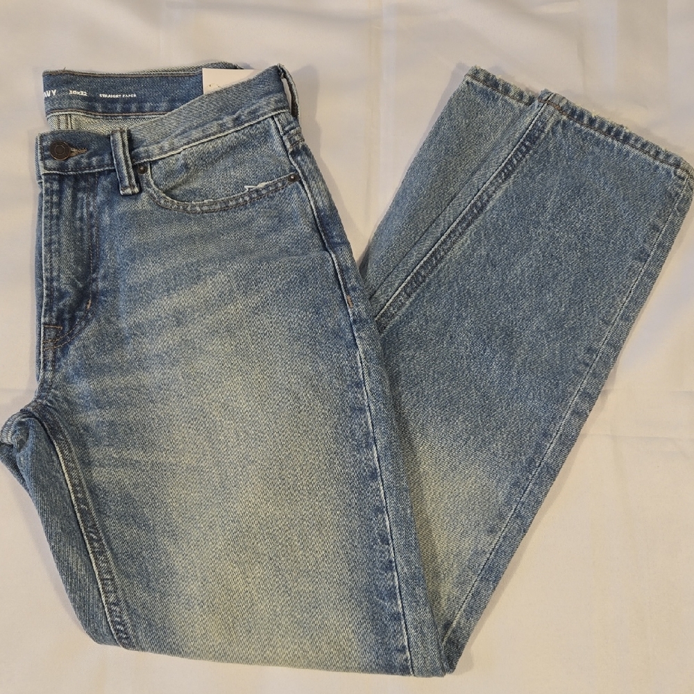 Old Navy Straight Taper Jeans Men’s 30x32 NWT Mid‑Wash Blue